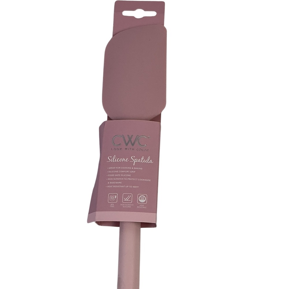 CWC Cook With Color Pink Silicone Turner & Spatula Set BPA Free 450F - Picture 6 of 13